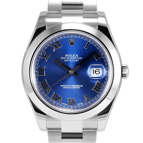 rolex datejust stainless steel blue roman numeral replica|rolex watch with roman numerals.